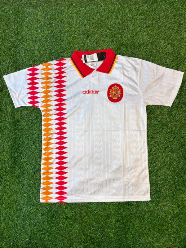 Retro Spain 1994 Away White Half Sleeve - S