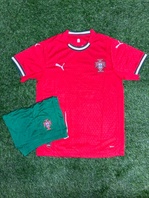 Portugal 2025 Home Half Sleeve Fan Edition With Short  - M