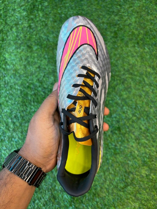 Hypervenom Phantom 3 Grey & Green Low-top FG With Lace  - 5.5