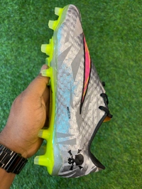 Hypervenom Phantom 3 Grey & Green Low-top FG With Lace  - 7