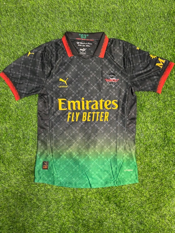 AC Milan X Off-white Black/Green 4th Kit Player Edition  - XXL