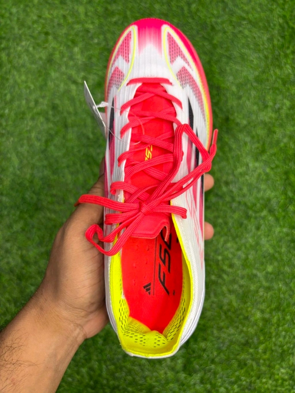 F50 White Orange Mix Colour AG/Turf With Lace  - 6.5