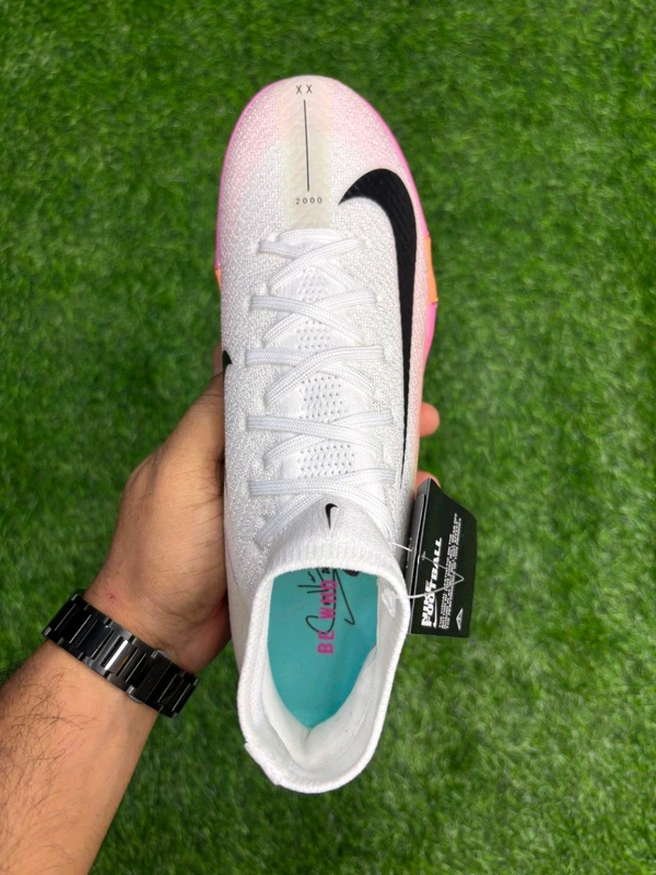 Mercurial Superfly 10 White Pink Mix AG/Turf High-Top With Lace - 8.5