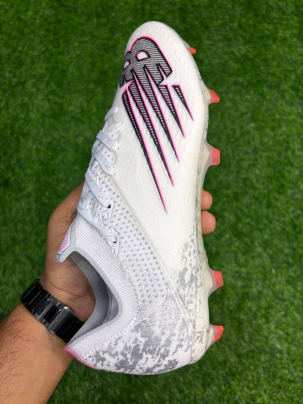 NB Furon V6 Pro White Pink Colour Low-top FG With Lace - 9.5