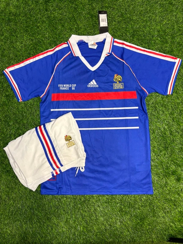 Retro France 1998 World Cup Home Kit Fan Edition With Short  - S