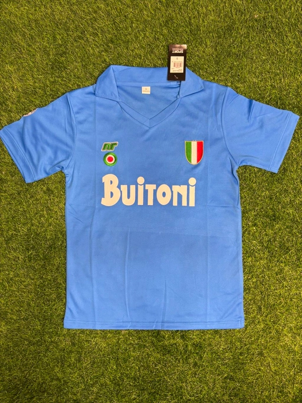 Retro Napoli Home 1987-88 Season Maradona Kit - XL