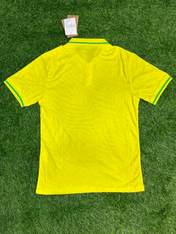 Brazil Home Yellow Colour Polo Jersey Player Edition  - M