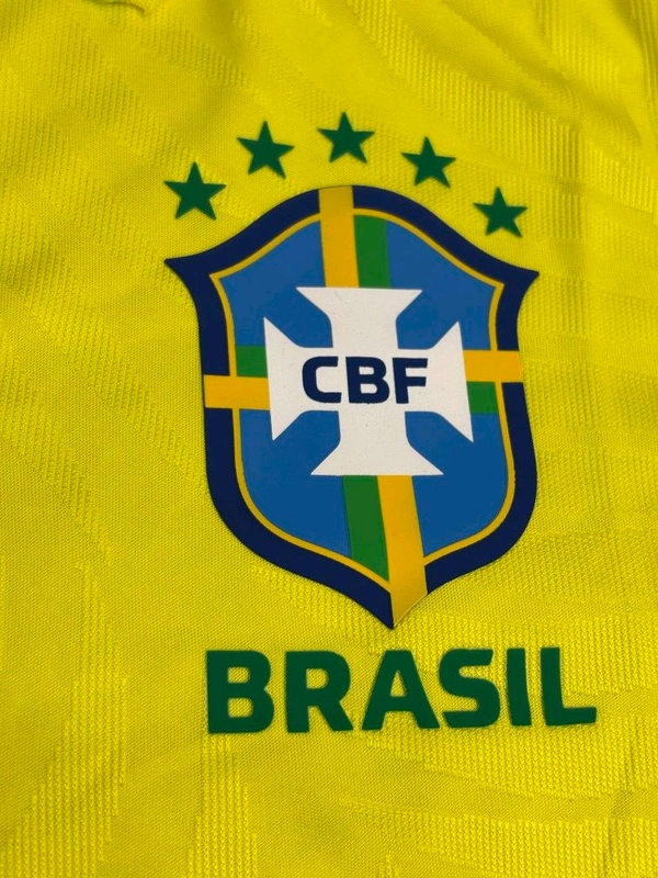Brazil Home Yellow Colour Polo Jersey Player Edition  - L