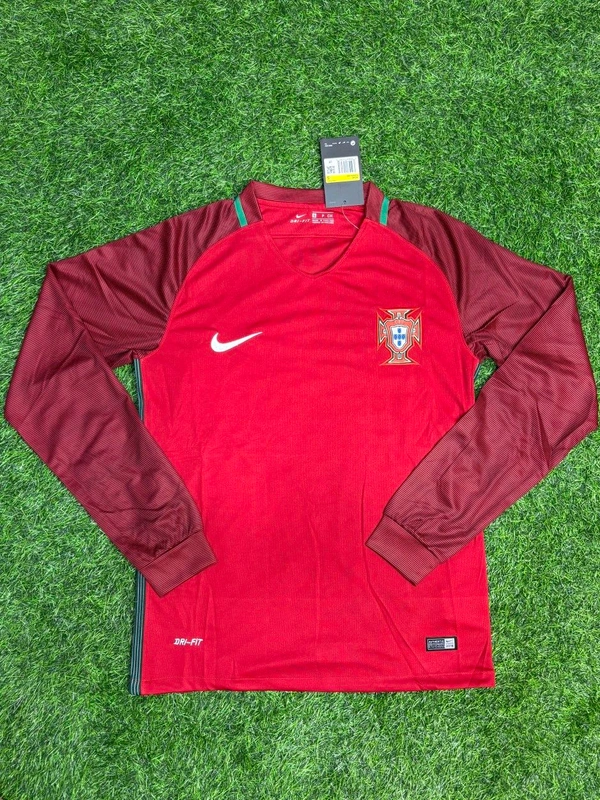 Retro Portugal 2016 Home Long Sleeve Jersey  - M