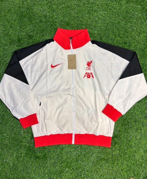 Liverpool FC White And Black Colour Windbreaker  - S