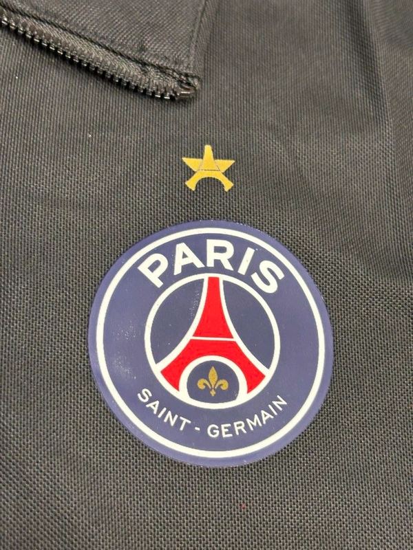 PSG Black Colour Polo Shirt With Zipper  - L