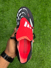 Predator Elite Foldover FG Red And Black With lace  - 6