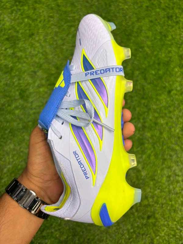 Predator Foldover Elite Green Blue Colour FG With Lace  - 9