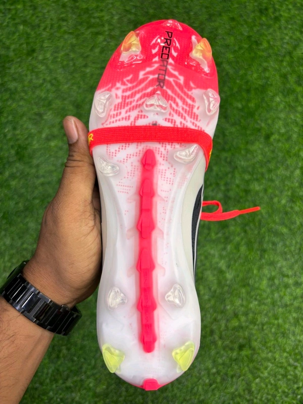 Predator Foldover Elite Red And White Colour FG With Lace  - 6