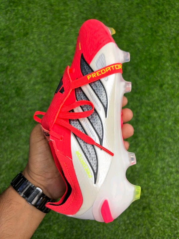 Predator Foldover Elite Red And White Colour FG With Lace  - 9.5