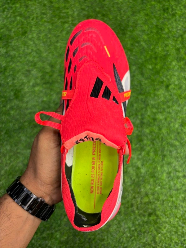 Predator Foldover Elite Red And White Colour FG With Lace  - 9.5