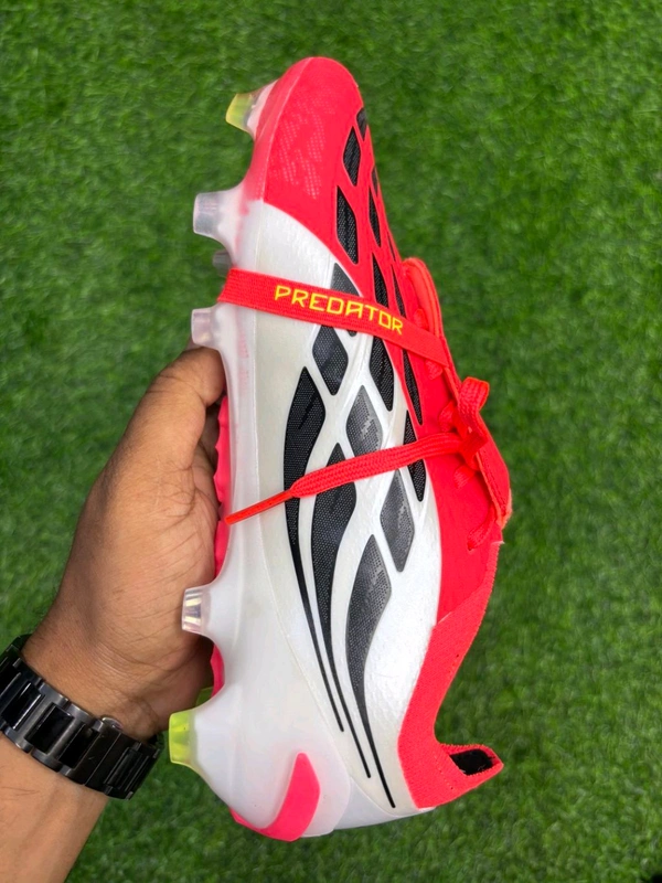 Predator Foldover Elite Red And White Colour FG With Lace  - 9.5