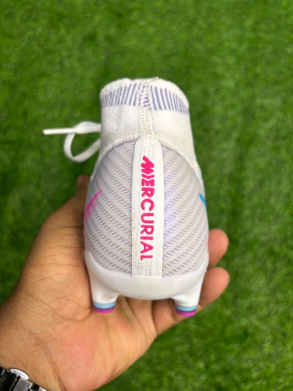 Mercurial Superfly 9 High-top FG/AG White Colour  - 7.5