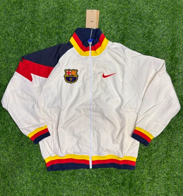 FC Barcelona White Colour Windbreaker Jacket  - L