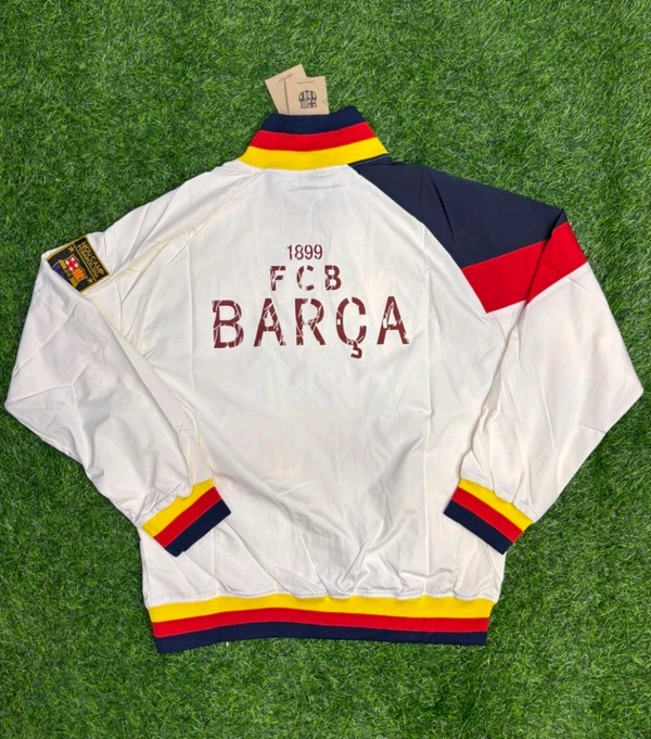 FC Barcelona White Colour Windbreaker Jacket  - XL