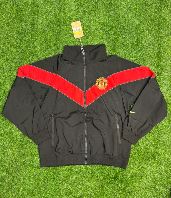 Manchester United Black And Red Colour Windbreaker Jacket  - S