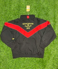 Manchester United Black And Red Colour Windbreaker Jacket  - S
