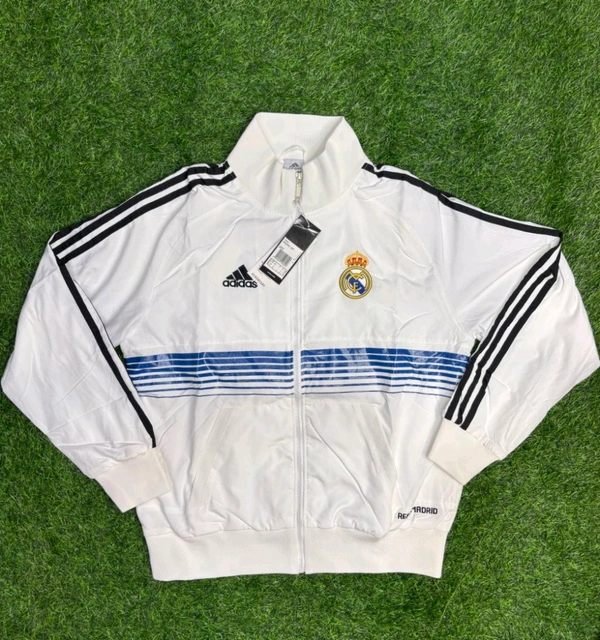 Madrid White And Blue Colour Windbreaker Jacket - L