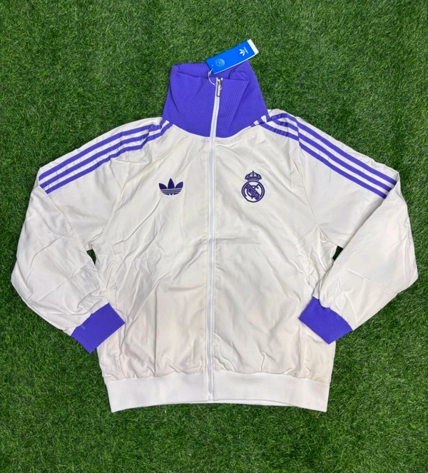 Madrid White And Purple Colour Windbreaker Jacket - S