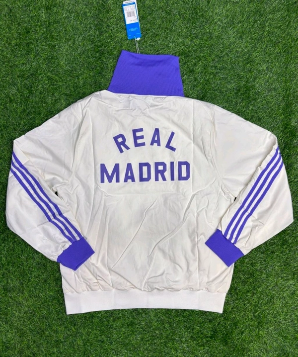 Madrid White And Purple Colour Windbreaker Jacket - M