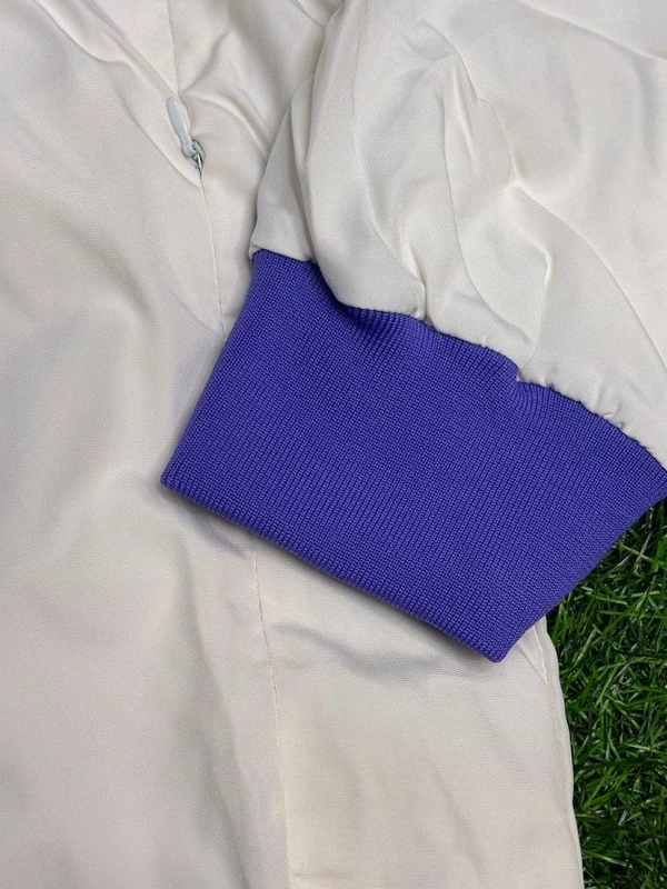 Madrid White And Purple Colour Windbreaker Jacket - L