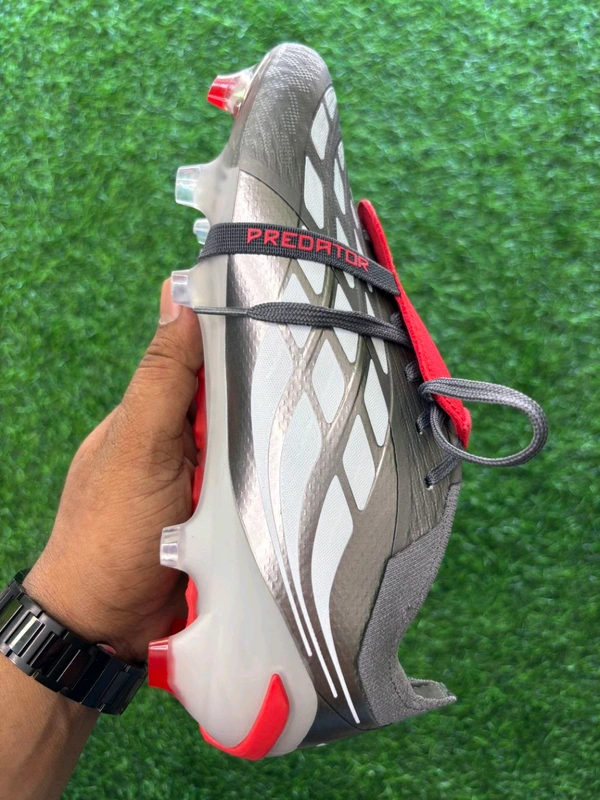 Predator Elite Foldover FG Grey Colour With lace  - 6.5