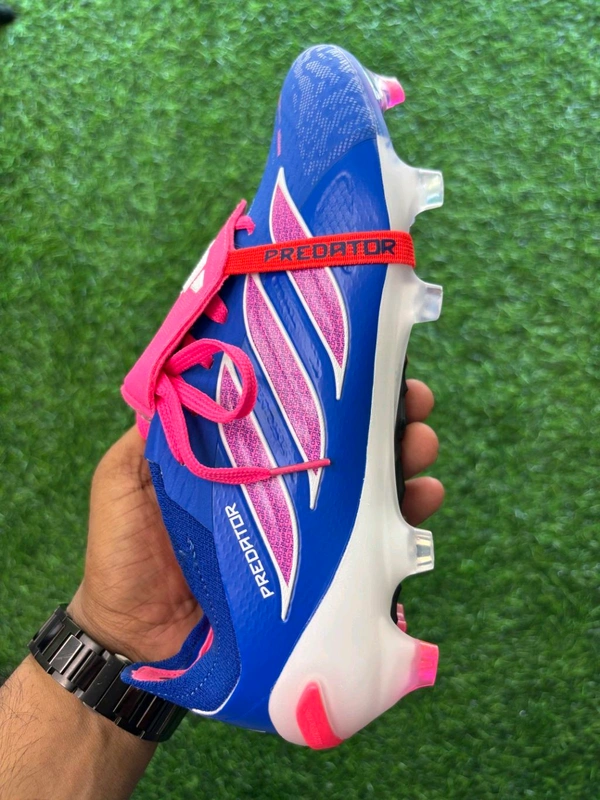 Predator Elite Foldover Blue And Pink Colour FG With Lace - 6.5