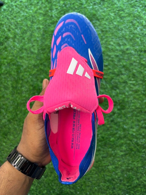 Predator Elite Foldover Blue And Pink Colour FG With Lace - 9