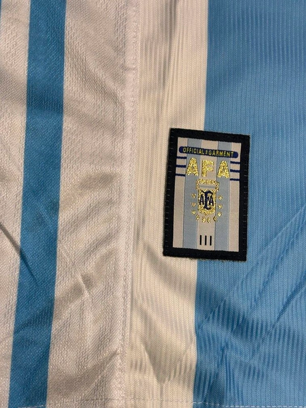 Retro Argentina 1998 World Cup Home Kit Half Sleeve  - M