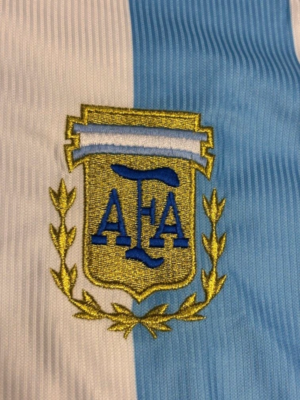 Retro Argentina 1998 World Cup Home Kit Half Sleeve - L