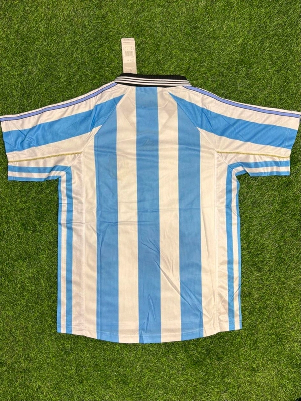 Retro Argentina 1998 World Cup Home Kit Half Sleeve - L