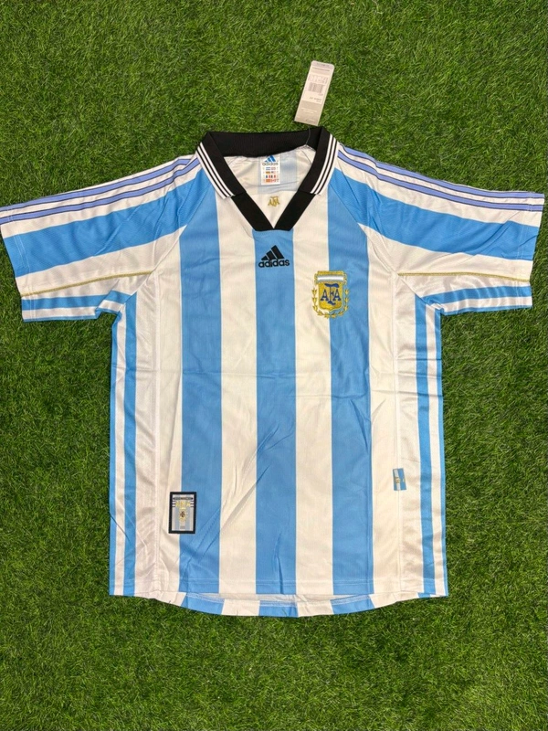 Retro Argentina 1998 World Cup Home Kit Half Sleeve  - XL