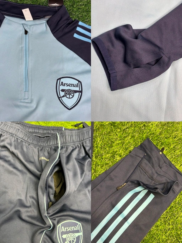 Arsenal FC Sky-blue And Navy Blue Colour Combination Training Suit  - L