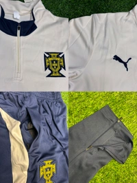 Portugal National Team Off White Blue Colour Training Suit - L