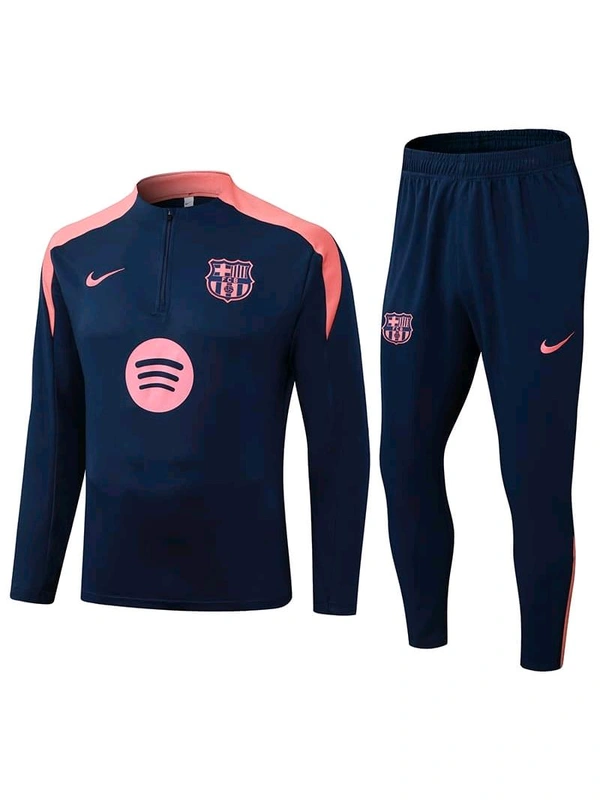 FC Barcelona Navy Blue And Orange Colour Training Suit - L