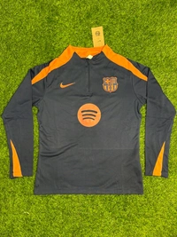 FC Barcelona Navy Blue And Orange Colour Training Suit - L