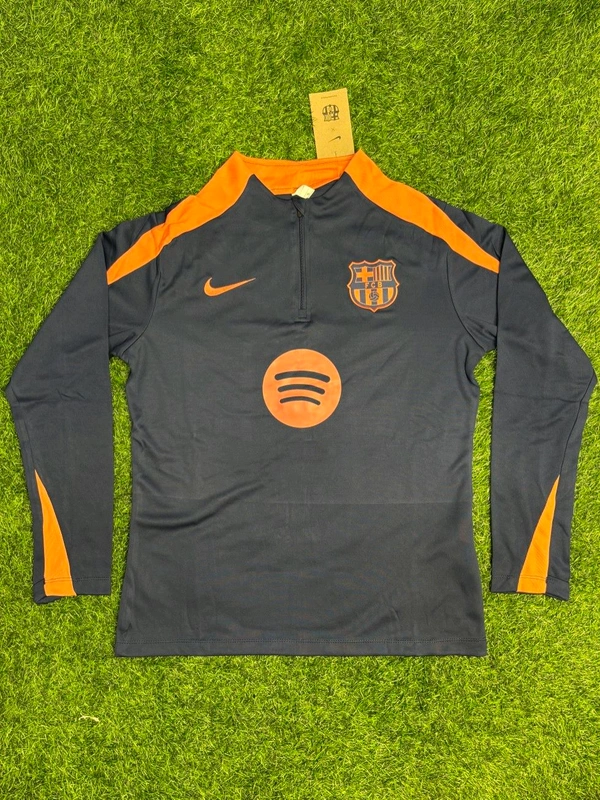 FC Barcelona Navy Blue And Orange Colour Training Suit - XL