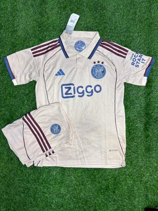 Beige Ajax 25/26 3rd Kit Fan Edition With Short - S