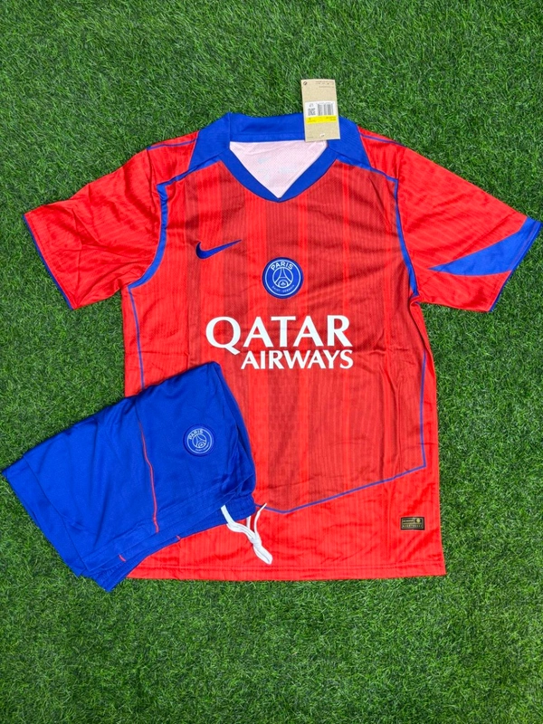 PSG 25/26 Red Blue 3rd Kit Fan Edition With Short - L
