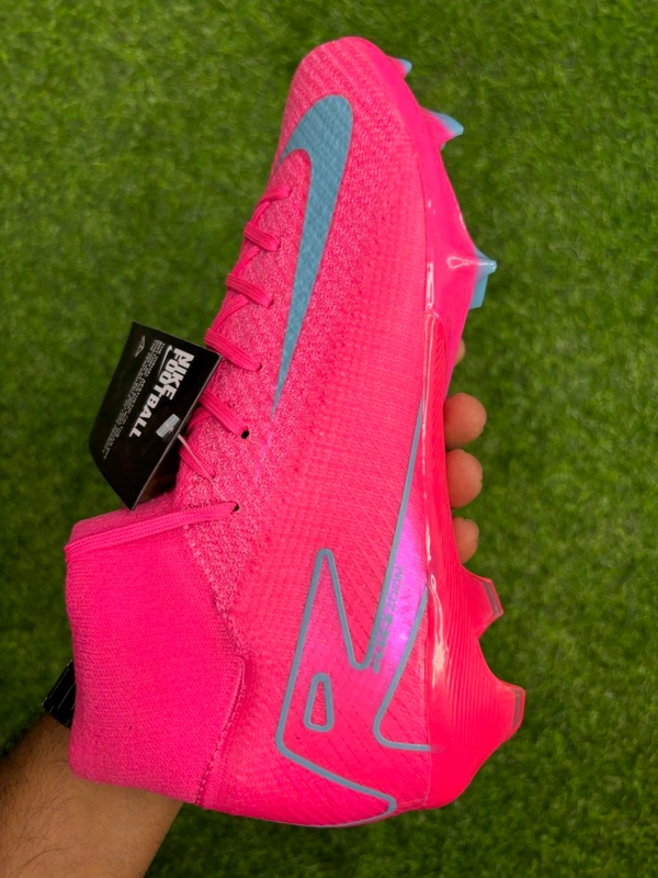 Mercurial Superfly 10 Pink Silver High-top FG With Lace  - 5.5