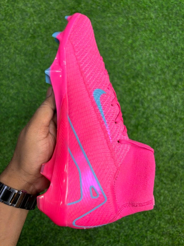 Mercurial Superfly 10 Pink Silver High-top FG With Lace  - 5.5