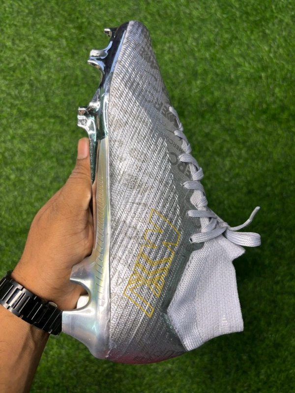 Mercurial Superfly 9 Silver Colour High-top FG With Lace - 6