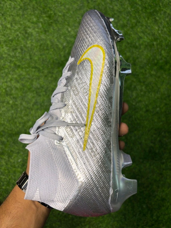Mercurial Superfly 9 Silver Colour High-top FG With Lace - 7