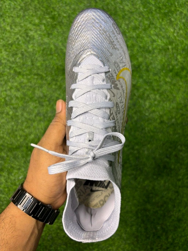 Mercurial Superfly 9 Silver Colour High-top FG With Lace - 7