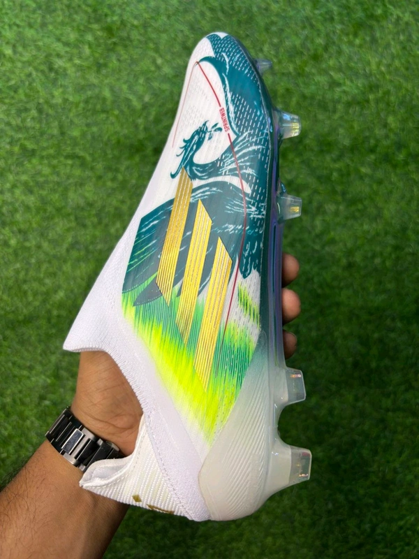 F50 Elite White Green Mo Salah Edition Low-top FG With Lace - 7.5